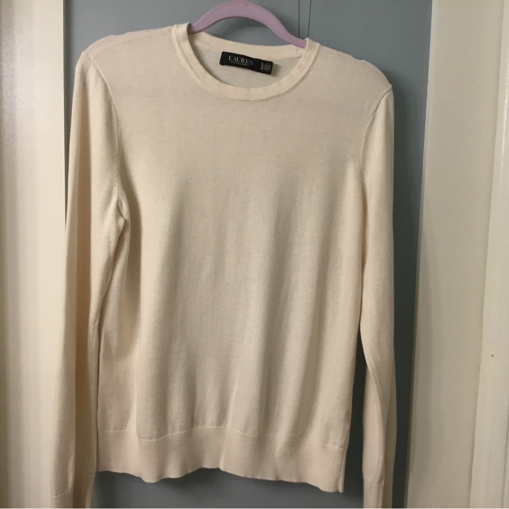 Lauren Ralph Cream Crewneck Sweater